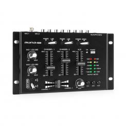 auna TMX-2211 MKII mixer per deejay 3/2 canali crossfader talkover montaggio su rack nero