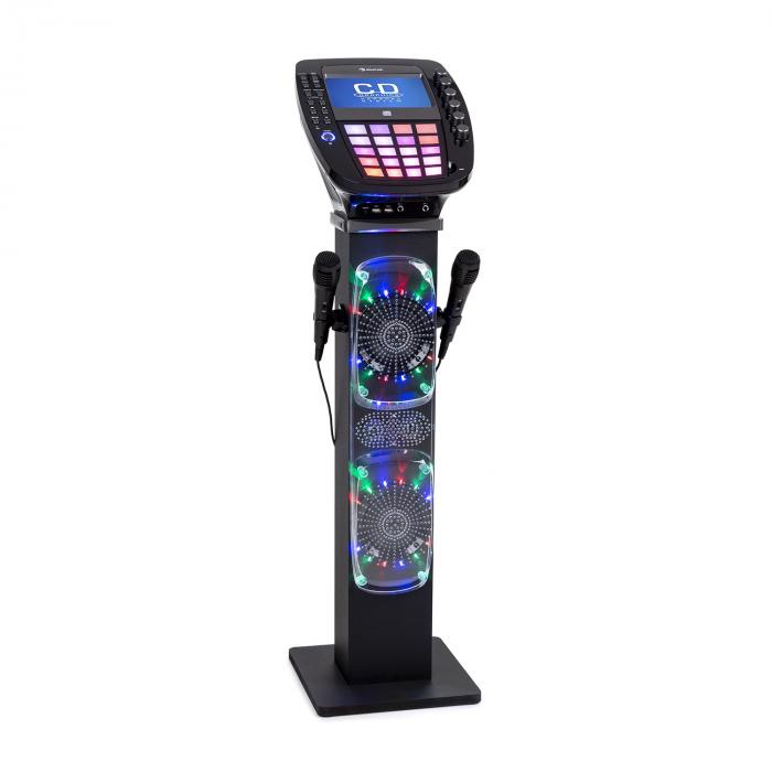 Kit karaoké - Système de karaoké Auna KaraBig avec 7 écrans, lecteur CD +  G, Bluetooth, lecteur mp3, microphones et LED disco LED - Kit karaoké