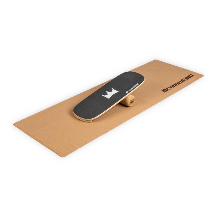 Indoorboard Classic Balance Board Skateboard Surfboard Trickboard Balance Board Flow Shape Incl. 10 33 Cork Roll Non Slip Protective Floor Mat Material Wood Cork White