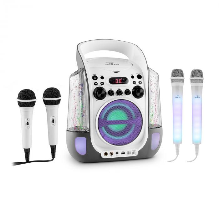 AUNA Karaoke Star - Système de karaoké, Kit Complet, Puissant, Bluetooth,  USB/SD, Line-in, Câbles d'Enceintes INCL, Micro x2, 2X 50W Max - Noir Mat
