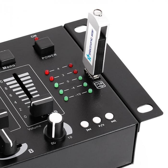 auna TMX-2211 MKII Table de mixage DJ 2/3 canaux montage rack 19 - Noire