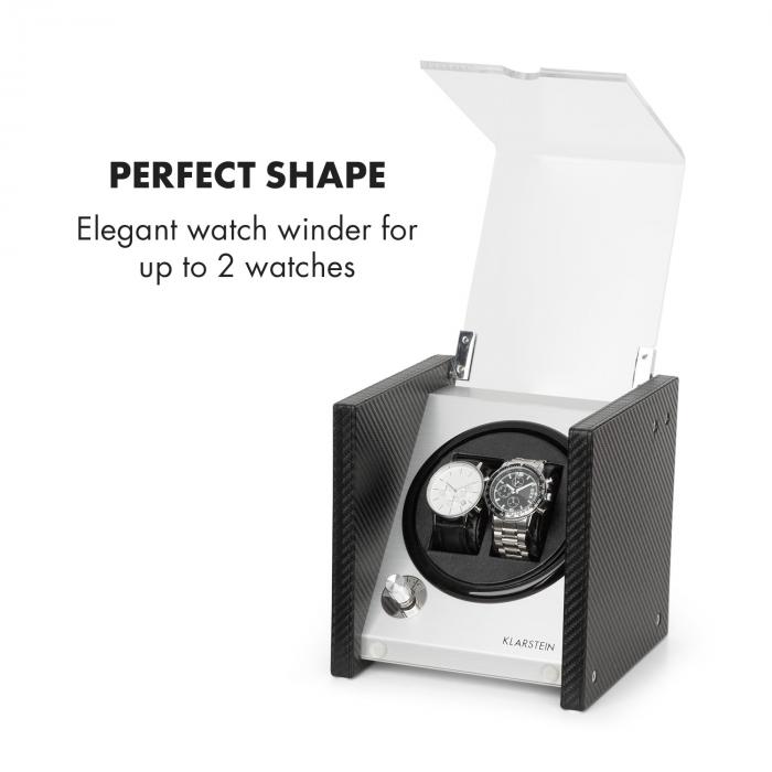 Klarstein Tokyo 2 Watch Winder 2 Watches 3 Speeds 4 Modes Black 2 watches