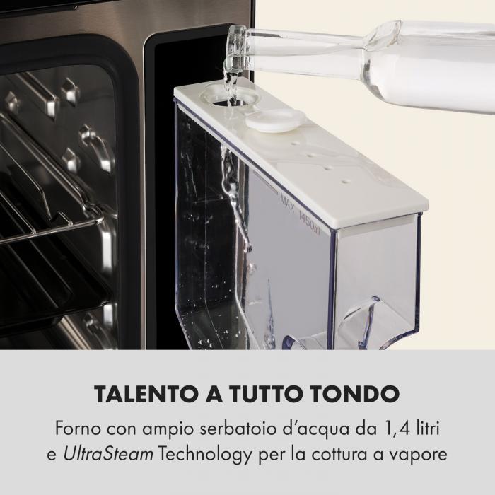 Klarstein MasterFresh Forno a Vapore 230°C 24l Controlli Touch nero