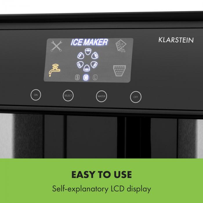 Klarstein Eiszeit Máquina de cubitos de hielo Acero inoxidable 3 tamaños de  cubos de hielo Plateada