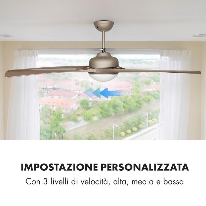 Klarstein Figo, Ventilatore da soffitto, con luce e telecomando, silenzioso