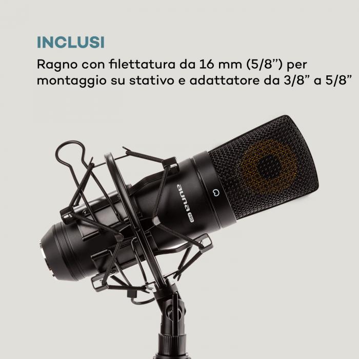 auna Pro MIC-920B Microfono a Condensatore da Studio USB Nero