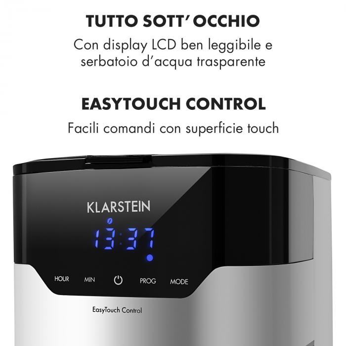 Klarstein Macchina del Caffè Arabica 800W EasyTouch Control argento/nero  Argento