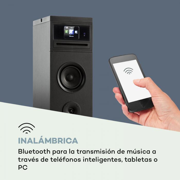 auna Karaboom 100 Wifi Altavoz de torre Radio de Internet DAB+ Bluetooth  120W Blanco