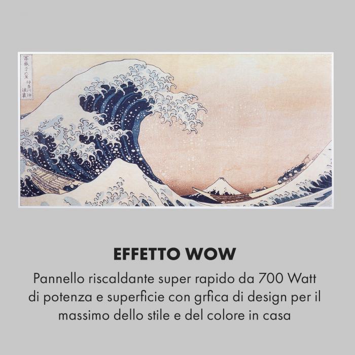 Klarstein Wonderwall Air Art Smart Pannello Radiante Infrarossi 120x60cm  700W App Onde 120 x 60 cm / Design: Waves