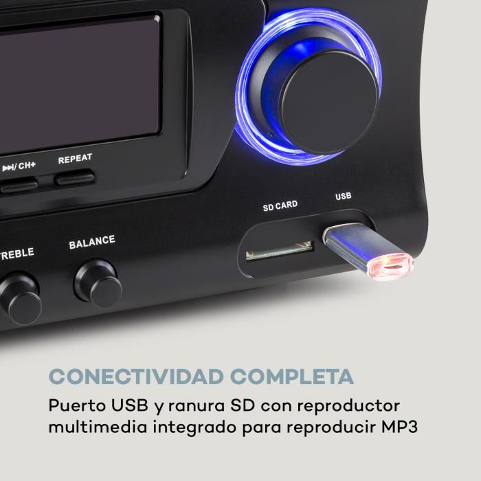 auna iTuner CD Receptor HiFi Radio de Internet/DAB+/FM Reproductor de CD  WiFi plata Plata Metálica