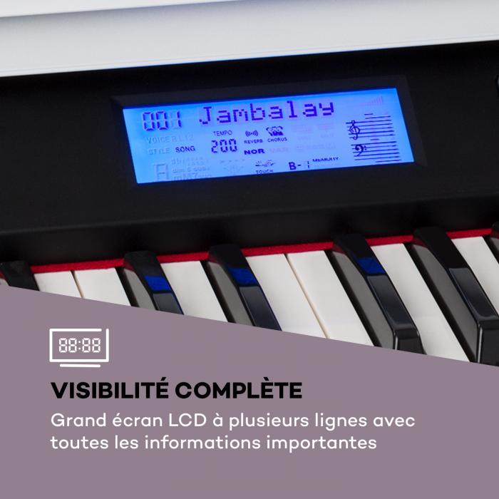 Lalaho Piano Numériques 88 Touches avec 3 Pédales Professionnelles,  MIDI-USB, Audio Bluetooth, 2 Haut-Parleurs StéréO, Convient Aux Adultes,  Débutants