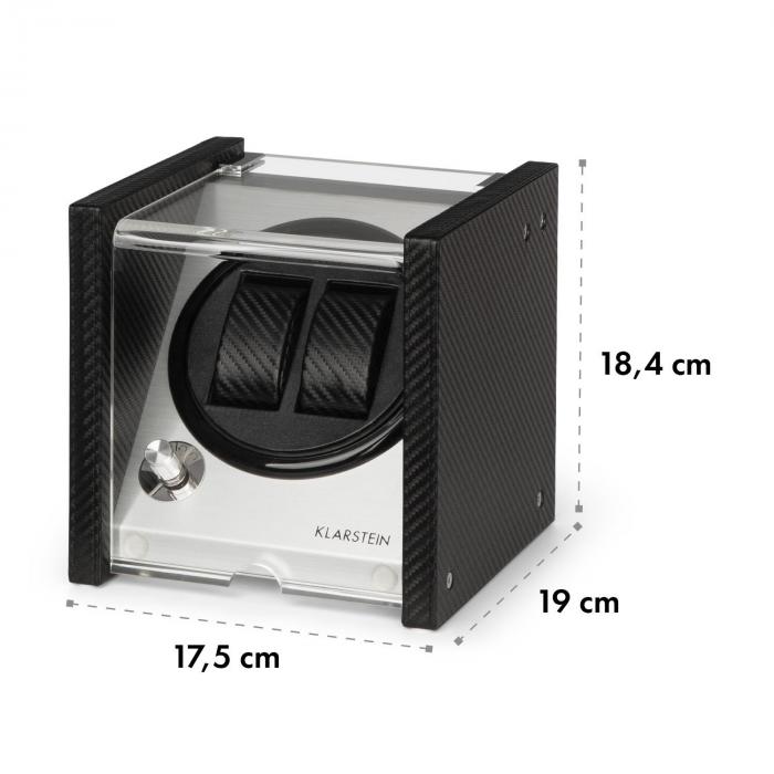 Klarstein Tokyo 2 Watch Winder 2 Watches 3 Speeds 4 Modes Black 2 watches